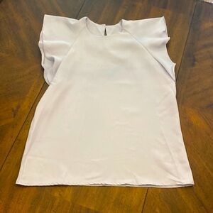 Gray/ lavender flutter sleeve blouse size xl but fits smaller see pics